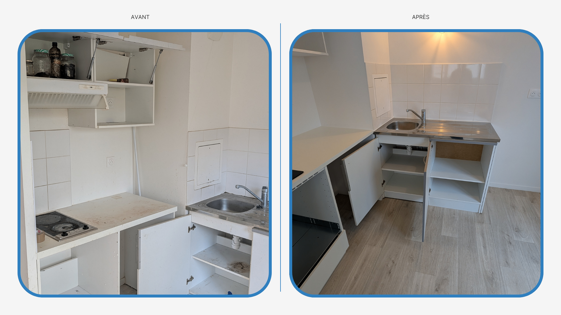 Avant après remise en état d'un appartement