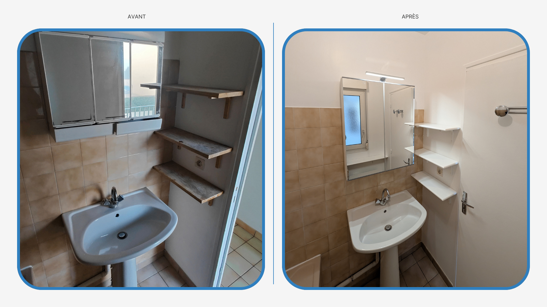 Avant après rénovation de salle de bain